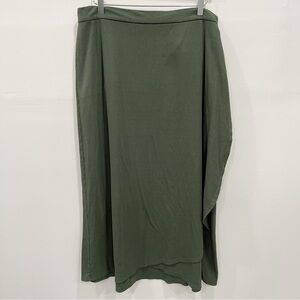 Roolee Mama Ribbed Green Long Wrap Skirt Size XL Maternity